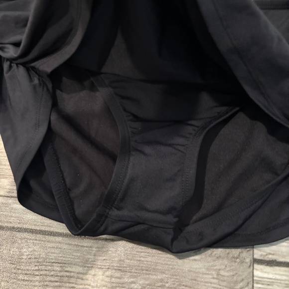 a.n.a Swimwear Bikini Bottom Mix & Match Solid Black Skirt Women's Size L NWT - Picture 2 of 5